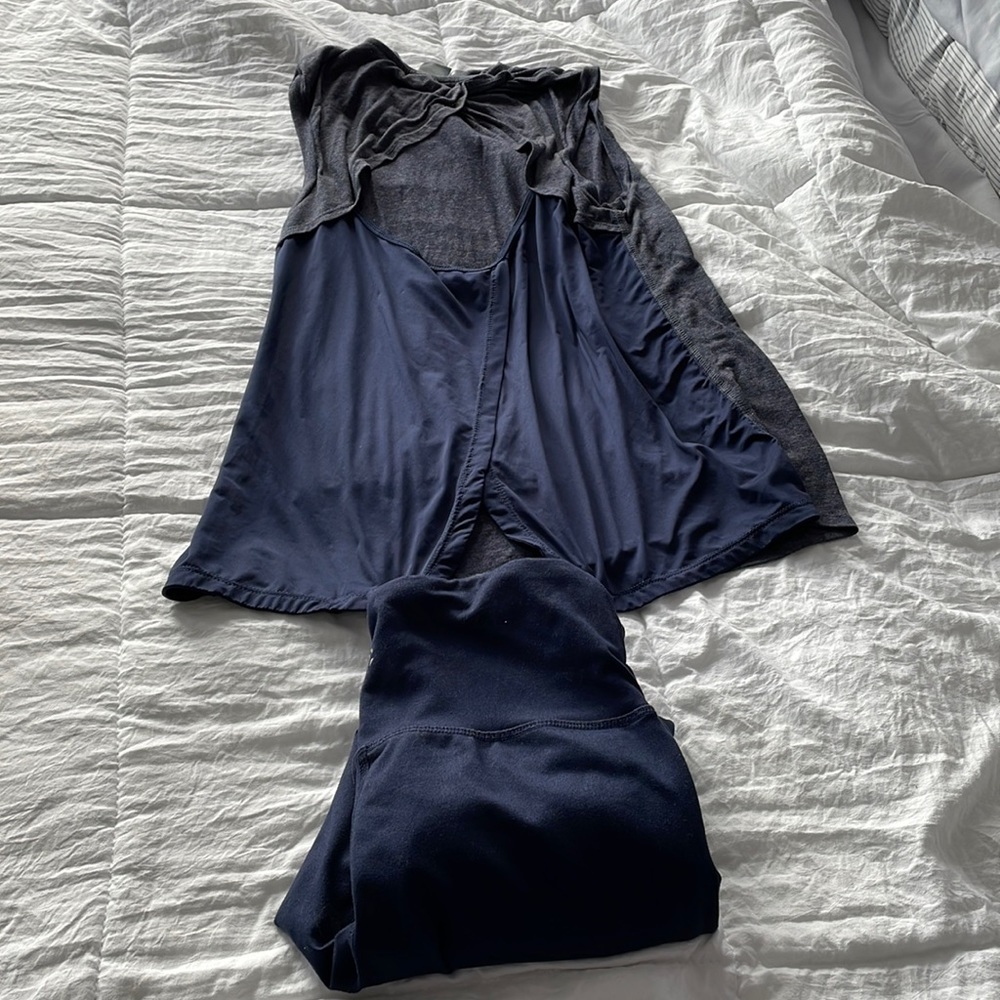 Matching Target workout set - navy leggings and tank top